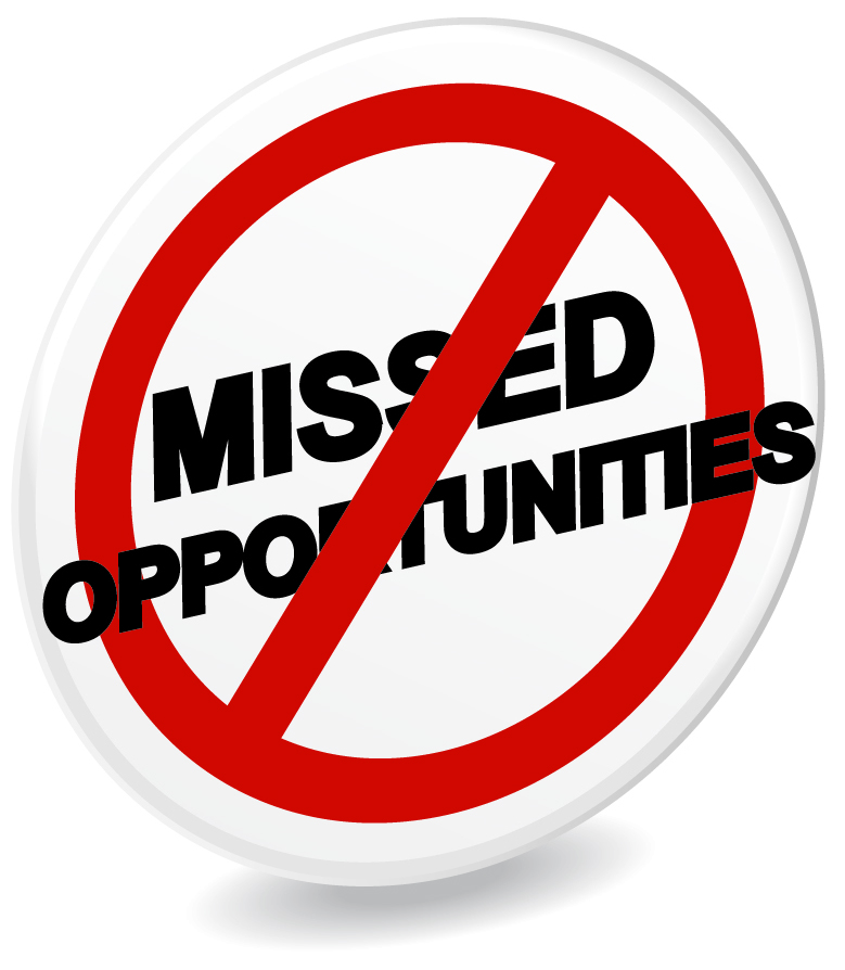 Graphic saying missed opportunities